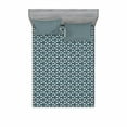 thumbnail image 2 of Vintage Bedding Set with Sheet & Covers, Spiral Design with Worn out Composition Ornamental Antique Abstract Lines, Printed Bedroom Decor 2 Shams, 4 Sizes, Dark Teal Eggshell, by Ambesonne, 2 of 3