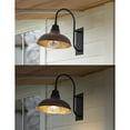 thumbnail image 6 of JONATHAN Y Stanley 12.25" 1-Light Farmhouse Industrial Indoor/Outdoor Iron LED Gooseneck Arm Outdoor Sconce, Wood Finish/Copper, 6 of 7