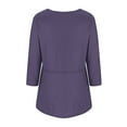 thumbnail image 4 of Aofany 2024! Women's Casual 3/4 Sleeve Tops Pleated With Layered V-neck Solid Color Loose Fit Top Blouse, 4 of 4