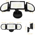 thumbnail image 6 of 100W Flood Lights Outdoor, 9000LM Super Bright LED Flood Light Outdoor, IP65 Waterproof LED Exterior Floodlight with 3 Adjustable Heads, 6500K White Outdoor Security Light for Yard Garage Eave, 6 of 6