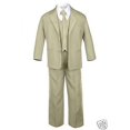 thumbnail image 3 of 6pc Boy Kid Teen Formal Wedding Khaki Stone Suit Tuxedo Extra Satin Necktie S-4T, 3 of 6