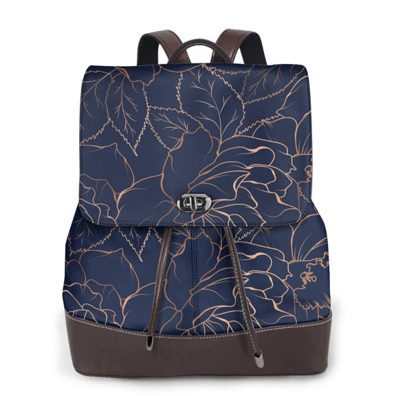 Hirioo Navy Dark Blue for Womens Backpack Leather Backpack for Women Travel Fashion Bags,Perfect for Work, School, or Casual Outings