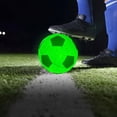 thumbnail image 1 of Balón de fútbol luminoso – Balón de fútbol LED con luz para jugar de noche en interiores o exteriores – Brillo activado por colisión – Fabricado en goma resistente para césped, hierba y hormigón –, 1 of 6