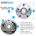 thumbnail image 3 of Detroit Axle - 14pc Suspension Kit for 4WD 5 Lug 2006 2007 2008 Dodge Ram 1500, 4 Upper & Lower Control Arms, 2 Wheel Bearing Hubs, 4 Inner & Outer Tie Rods, 2 Sway Bars, 2 Boots, Replacement, 3 of 8