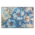 Lily Flowers Blue Area Floor Mats NonSlip Rugs Soft Doormat 31 x 20