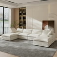 thumbnail image 6 of Sdorens Sectional Sofa,Free Convertible Modular Couch,U-Shaped Modern Linen Fabric Sofa for Living Room,Apartment and Small Space,4-Seat Sofa with Two Ottomans,White, 6 of 21