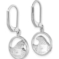 thumbnail image 4 of Sterling Silver Sparkling, Opulent Blue 26 14 Rhodium-Plated Polished Crystal Whitecap Wave Dangle Leverback Earrings, 4 of 5