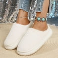 thumbnail image 2 of Cloud Like Slippers with Fuzzy Knit Upper, Comfortable Indoor Slippers and House Shoes, Lightweight Warm Footwear for Women Men in Winter 8 White, 2 of 8