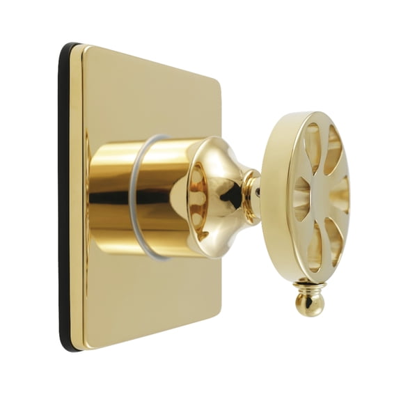 Kingston Brass KS3042RX Belknap Single-Handle Three-Way Diverter Valve with Square Trim Kit in Polished Brass