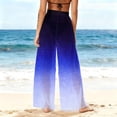 thumbnail image 5 of LEKWK Women's Swimwear Cover ups Tie Dye Mesh Beach Pants High Waisted Wide Leg Sheer Trousers Modest Beachwear Swimming Summer Vacation Outfits, 5 of 7