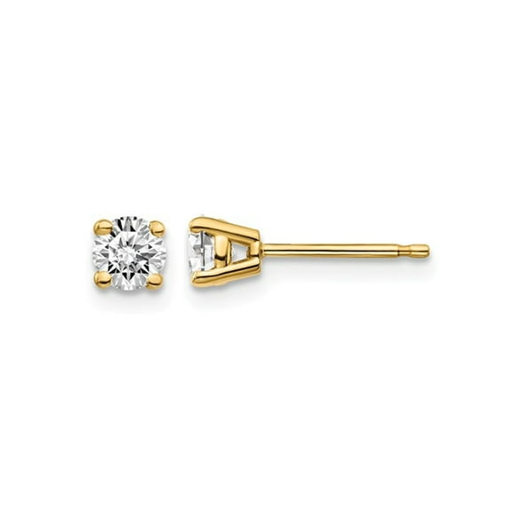 1/2 Carat (Ctw VS2-SI1, D-E-F) Lab Grown Diamond Solitaire Stud Earrings in 14K Yellow Gold for Women