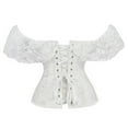 thumbnail image 3 of Gupgi Women Short Sleeve Solid Color Boat Neck Close-fitting Crop Tops, 3 of 6