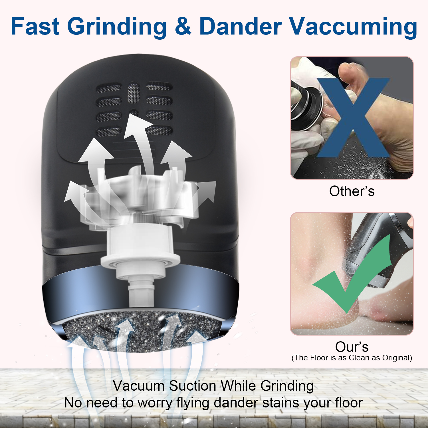 Electric Foot Callus Remover w/ Vacuum Cleaner,25 in 1 Rechargeable Portable Foot Grinder Feet Scrubber File w/2 Speed,3 Grinding Head,LCD Display,Professional Pedicure Kit Tools for Foot Dead Skin