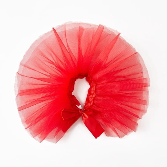 Dog Tutu Skirt Pet Tulle Dress Costume Collar Puppy Mesh Clothes with Ribbon Bow for Birthday Party Festival Photo Prop Outfit,Size L