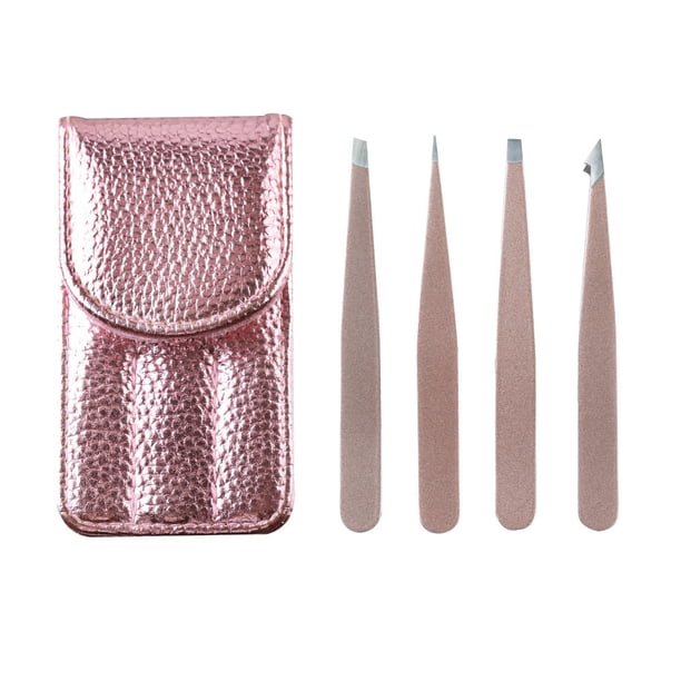 Pinzas para cejas, pinzas para cejas, pinzas para cejas, 4 piezas, decoración de cejas, barba, pinzas de acero inoxidable, fáciles de usar