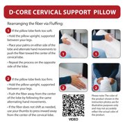 Core Products D-Core Cervical Neck Pillow - Extra Firm Orthopedic Support for Neck Discomfort, Back Sleepers, Dual Neck Rolls, Cervical Alignment, Full Size, Assembled in USA