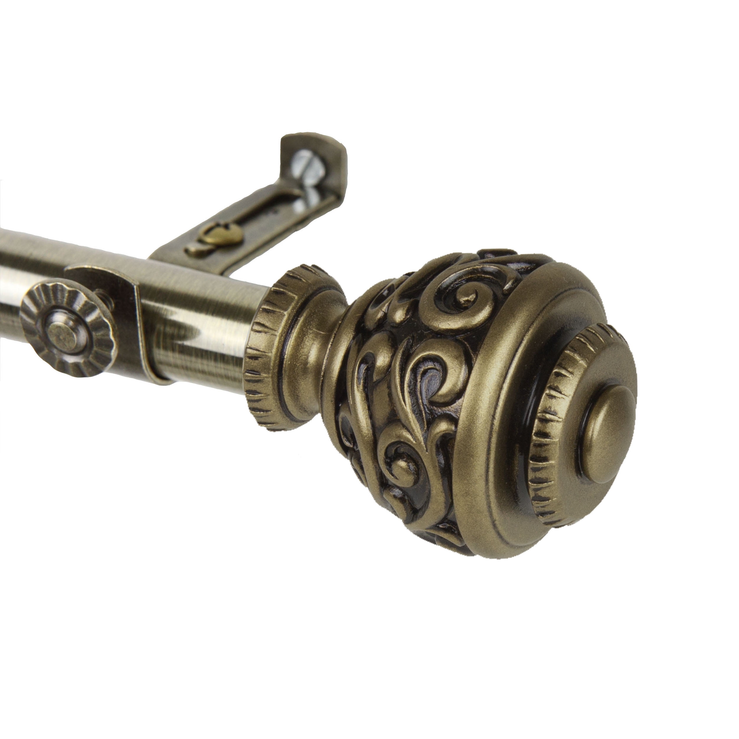 Central Design 4889-284 0.8125 in. Harmony Curtain Rod with 28 to 48 in. Extension, Antique Brass