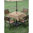 thumbnail image 3 of Outdoor Tablecloth with Umbrella Hole and Zipper, Brown Floral Square Table Cloth 54x54 Inch Waterproof Tablecloth, Vintage Rustic Flowers Botanical Spring Picnic Table Cover for Patio Camping, 3 of 7