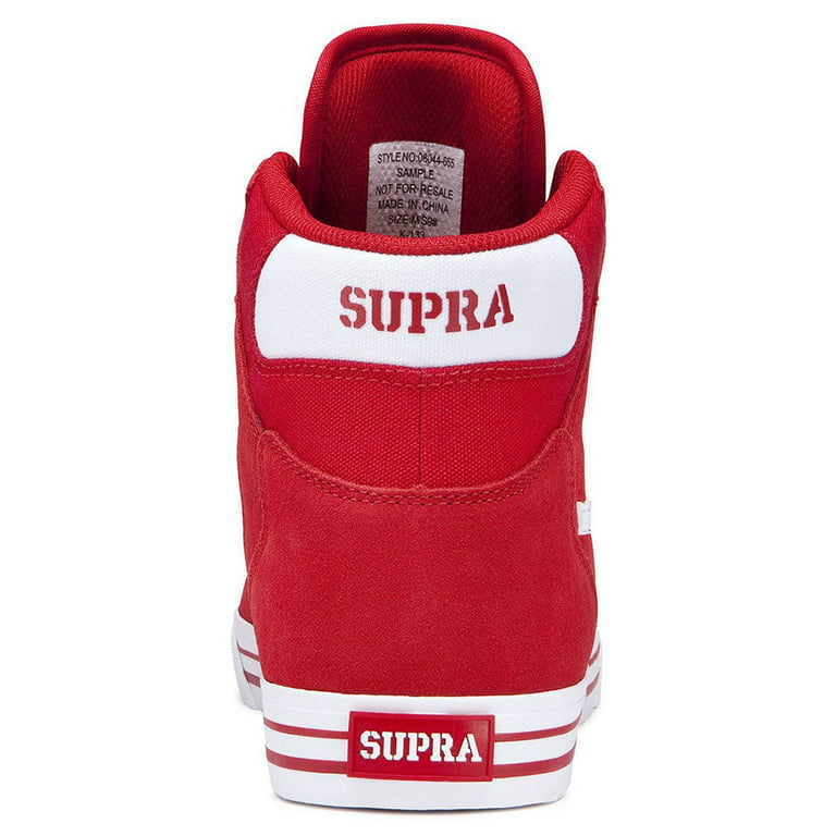 ar Dokument Dripping Supra Vaider Mens Fashion Leather Sneakers High Top Suede Canvas Skate Shoes  Red - Walmart.com