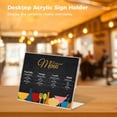 thumbnail image 3 of 6 Pcs Acrylic Sign Holders, 6×4in Clear Menu Display Stands, Slanted Desktop Picture Frames, Plastic Table Flyer Paper Holders for Offices, Restaurants, Stores, Hotels, 3 of 7