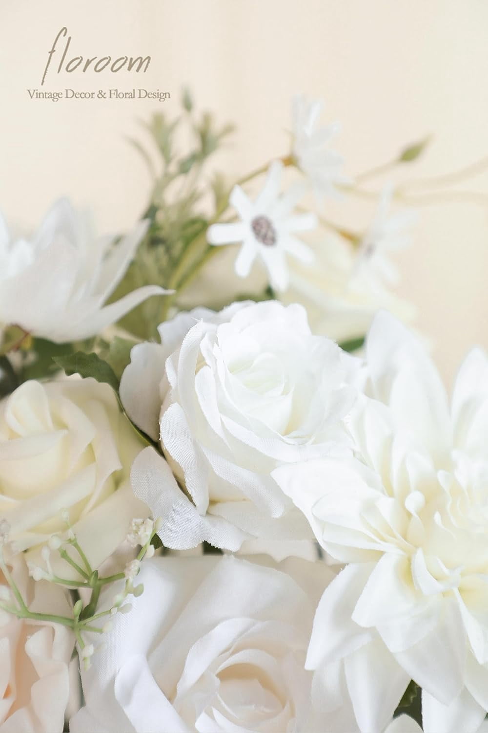 Dusty Rose Cream Artificial Flowers Fake Roses Peonies and Greenery Combo Box Set for DIY Wedding Bouquets Bridal Shower Centerpieces Floral Arrangements Party Tables Home Decorations