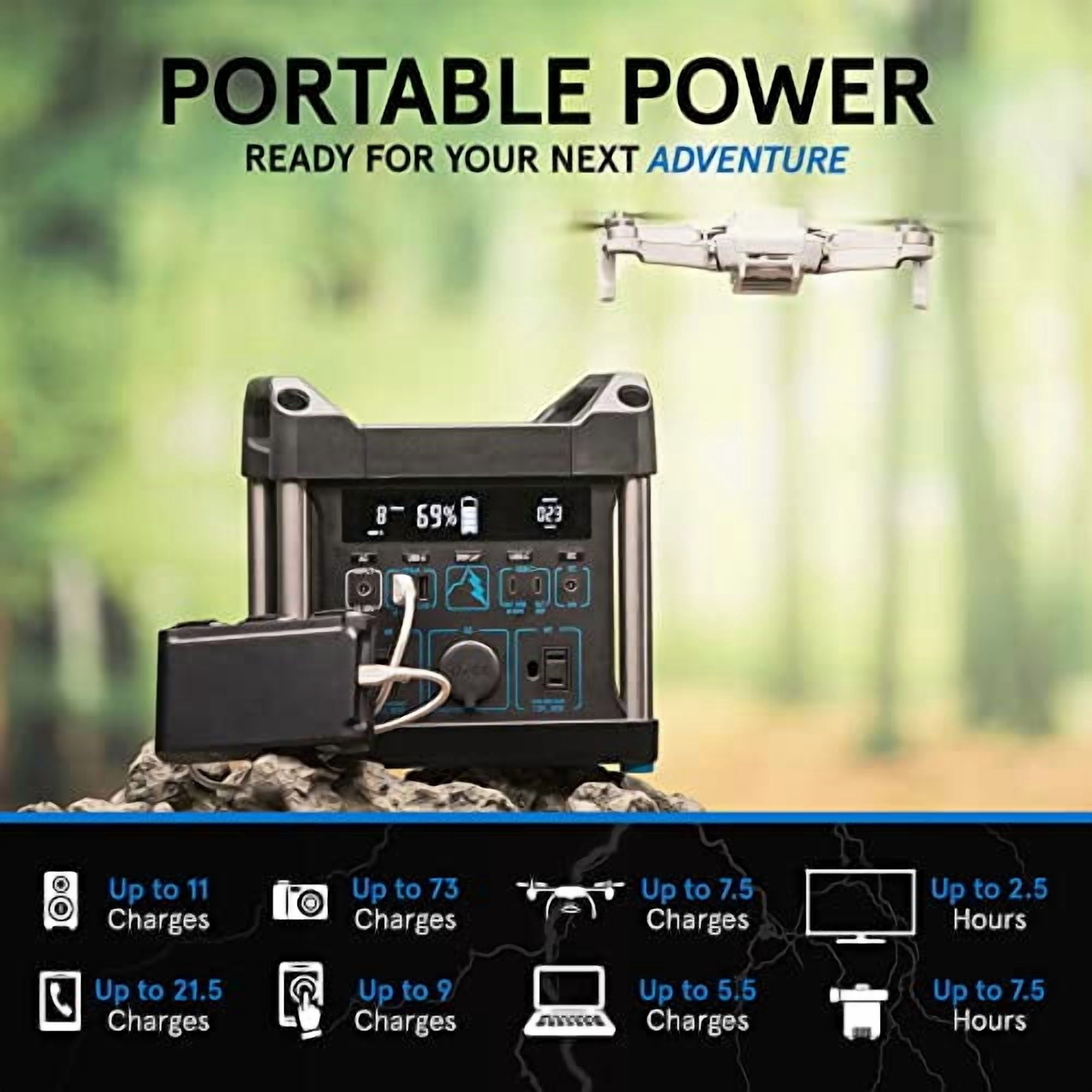POWER RIDGE X-300 POWER STATION: PORTABLE 296WH LITHIUM-ION BATTERY GENERATOR