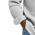 thumbnail image 7 of Sookity Mens Lapel Collared Sweatshirt Long Sleeve Button Down Jackets for Mens Big and Tall Dress Shirts Fashion Casual Shirts Sweater Cardigan Tops White,XL, 7 of 7