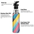thumbnail image 3 of Yayeee 20oz Insulated Water Bottle Double Wall Stainless Steel with Flip Straw Lid, Color Striped, 3 of 7