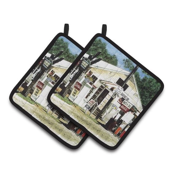 Carolines Treasures 8130PTHD Garcias Grocery Pair of Pot Holders 7.5HX7.5W multicolor