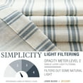 thumbnail image 3 of CURTAINKING Striped Kitchen Curtains Linen Cafe Curtains Semi-Sheer Farmhouse Tier Curtains 26x24 inch 2 Panels Short Curtains Rod Pocket Blue on Beige, 3 of 8