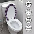 thumbnail image 3 of ZIATUBLES Butterfly Violet‌ Print Universal Fit Toilet Lid Cover with Elastic Edges Washable Reusable Stretchable Fabric for Most Lids Bathroom Decor Accessories, 3 of 6