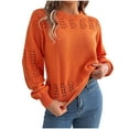 thumbnail image 2 of Dgankt Fall Sweaters for Women Fashion Loose Solid Color Long Sleeve Round Neck Sweater,Size S-XL, 2 of 8