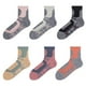 thumbnail image 3 of Qarigey 3 pares de calcetines de algodón de tubo medio teñido calcetería cómodo calentador de pies antideslizante accesorio portátil primavera Medias hombres grises azules Qarigey AP013197-10, 3 of 6