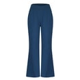 thumbnail image 4 of Sngxgn Womens Casual Pants Drawstring Elastic Waisted Straight Pants Loose Ladies Pants(Blue,S), 4 of 6