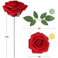thumbnail image 2 of Artificial Flower Red Rose 25pcs/50pcs Real Looking Fake Roses W/Stem for DIY Wedding Bouquets Centerpieces-50pcs-Bubble Roses, 2 of 5