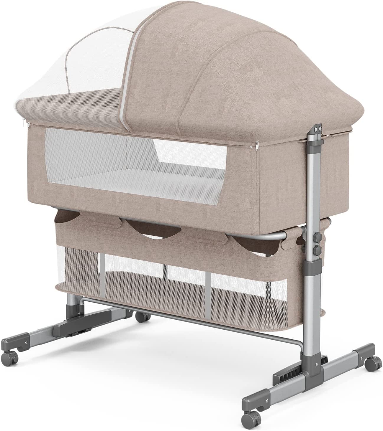UMOMO Baby Bedside Sleeper with Cradle Mode, Foldable Baby