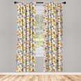 thumbnail image 4 of Ambesonne Birthday Party Window Curtains, Happy Animals Fun, Each 28" W x 84" L, Grey Yellow Multicolor, 4 of 4