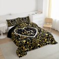 thumbnail image 3 of jejeloiu Happy Valentine's Day Twin Comforter Sets,Gold Leaves Bedding Set For Men Women Reversible 2-Piece, 3 of 8