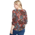 thumbnail image 2 of Alfred Dunner Womens Petite Batik Leaves Melange Asymmetrical Top, 2 of 4