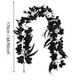 thumbnail image 3 of Gothic Halloween Decor Black Halloween Garlands 69 Inch Artificial Fall Leaves Spooky Halloween Decor for Mantel Porch Home Black and White Themed Arrangement, 1 Piece, 3 of 6