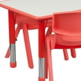 thumbnail image 6 of Emma + Oliver 23.625"W x 47.25"L Red Plastic Activity Table Set-6 Chairs, 6 of 8
