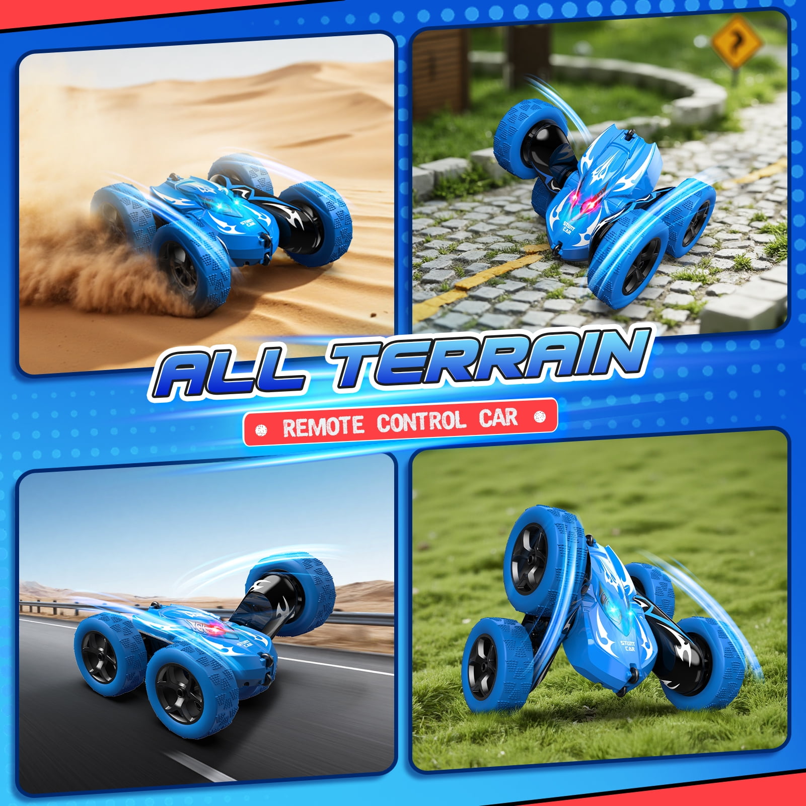 Remote Control Stunt Cars for Kids, 3 4 5 6 7 8 9 10 Year Old Boys Gifts, Rechargeable RC Cars for 3-12 Year Old, Outdoor Toys for Boys Christmas Birthday