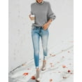 thumbnail image 6 of Fall Winter Women Long Sleeve Cable Knit Sweater Batwing Turtleneck Pullover, 6 of 7