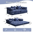 thumbnail image 3 of 78'' Convertible Folding Sofa Bed, Floor Sleeper Sofa Couch with Fixed-Shape Frame, Compression Comfy Couch, Boneless Modular Sectional Sofa, No Assembly Required, for Living Room, Bedroom, Dark Blue, 3 of 8
