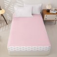 thumbnail image 4 of Erosebridal Pink Polka Dot Zipper Queen Comforter Set with Fitted Sheet and 2 Pillowcases,Ivory Round Spot Sweet Pastel Girl Zipper Bedding Set For Girls,Pink Reversible,4-Piece, 4 of 7