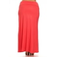 thumbnail image 3 of Women's Plus Size High Waist Foldable Elastic Band Relaxed Fit Solid Maxi Skirt, 3 of 6