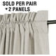 thumbnail image 2 of Cortinas 100 % opacas con aspecto de lino de 84 pulgadas de largo para dormitorio, con bolsillo para barra de bloqueo de luz completa, cortinas gruesas con textura de lino para ventana con respaldo blanco, natural, 2 paneles, piedra de 42 pulgadas de ancho x 84 pulgadas de largo, 2 of 5
