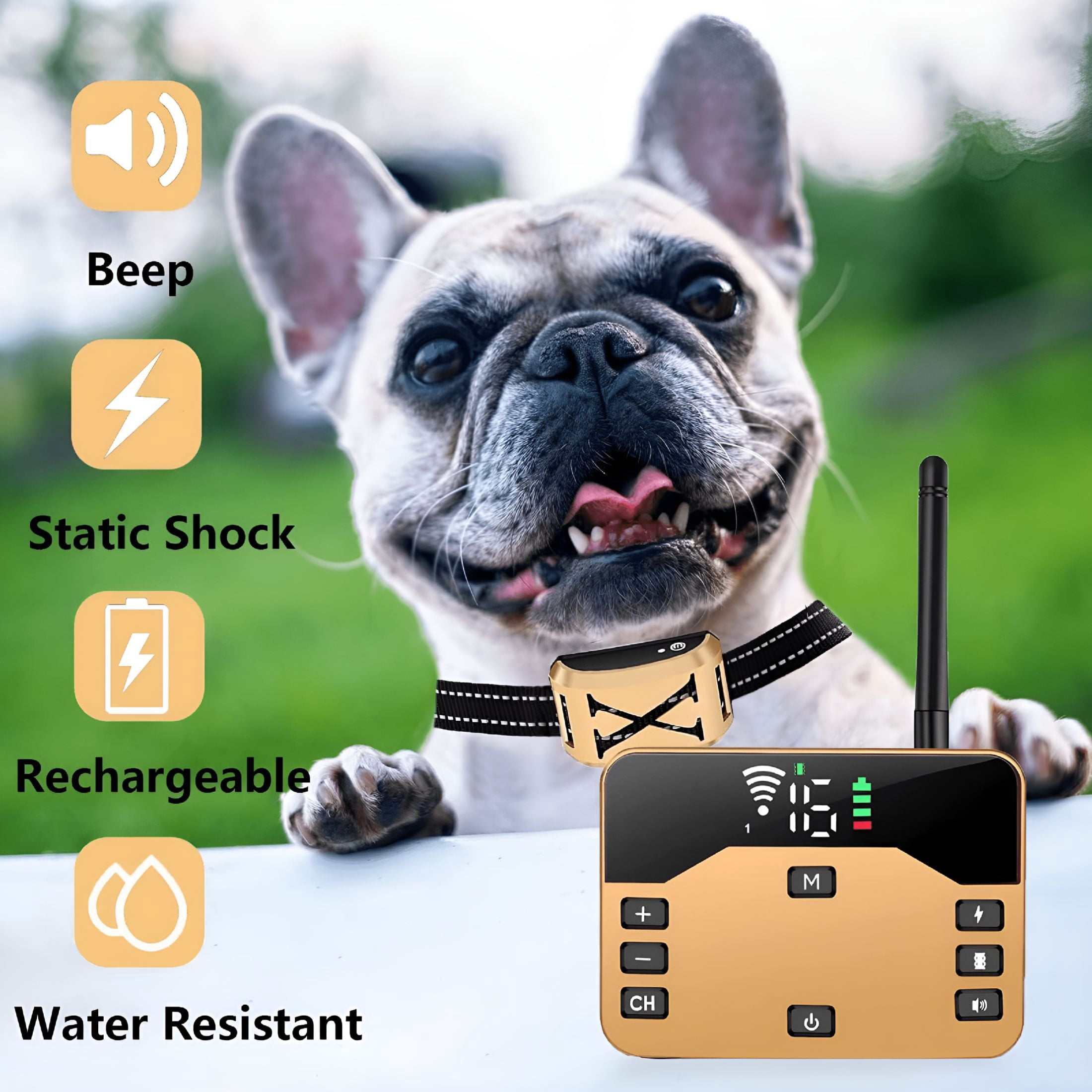 GJX Wireless Dog Fence,2026 Electric Fence for 2 Dogs Shocks Training Collar Remote 2-in-1,Wireless Pet Containment System with Adjustable Vibration & Shock Training Collar for All Dogs