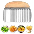thumbnail image 1 of Crinkle Cutter For Veggies Stainless Potato Carrot Chip Vegetable Crinkle Wavy Chopper Cutter French Fry Slicer, 1 of 7