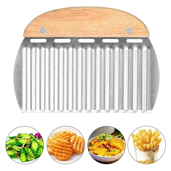 Stainless Steel Vegetable Chopper,Crinkle Cutter for Veggies Stainless Potato Carrot Chip Vegetable Crinkle Wavy Chopper Cutter French Fry Slicer